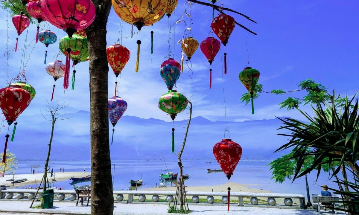 Lap An Lagoon in Hue features colourful lanterns. (Photo courtesy of The Guardian)
