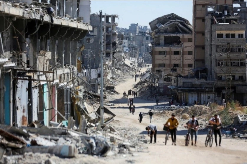Một khu vực ở Gaza City bị tàn phá. Ảnh: Reuters