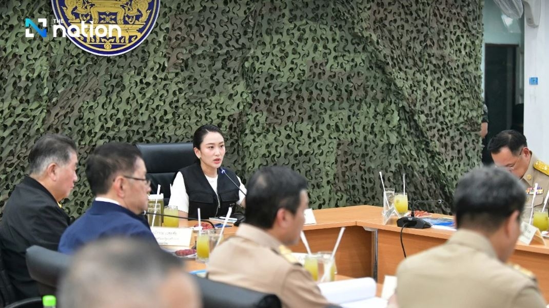 Thủ tướng Thái Lan Paetongtarn trong chuyến làm việc tại tỉnh Sa Kaeo giáp biên giới với Campuchia vào hôm 28/2/2025. Ảnh: The Nation