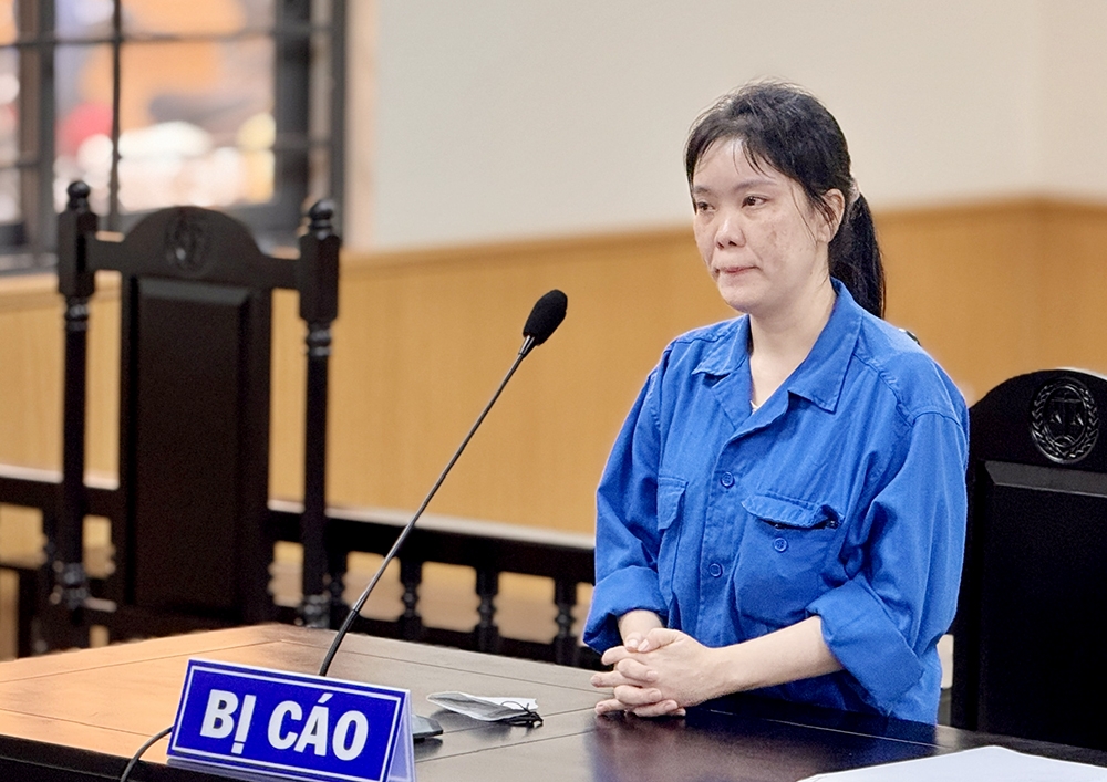 bị cáo Nguyễn Thị Kim Phương tại tại tòa.