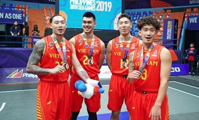 The Fantastic Four: From left to right Tam Dinh, Chris Dierker, Justin Young and Tran Dang Khoa will be competed in FIBA 3x3 Asia Cup 2025, due to take place in Singapore from March 26 to 30. — (Photo webthethao.vn)