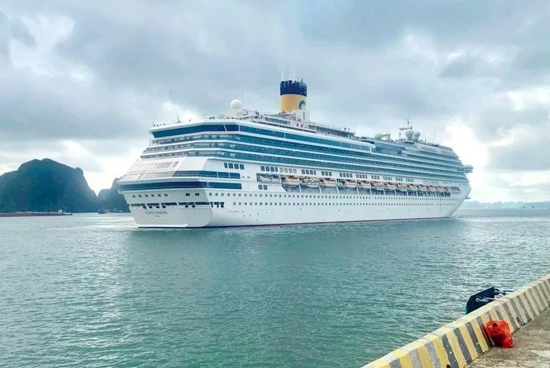 A cruise ship visits Ha Long Bay in the northeastern province of Quang Ninh.