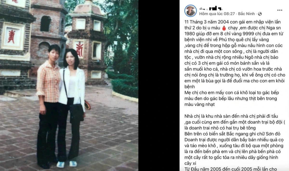 Bài đăng chia sẻ của chị Nam