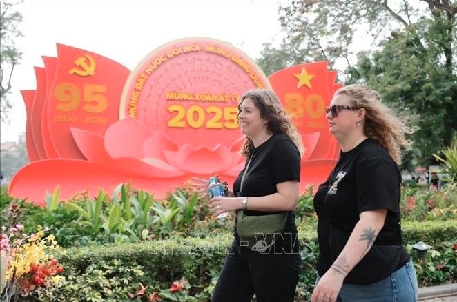 Foreign tourists in Hanoi