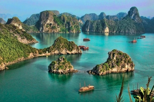 A view of Ha Long Bay, a UNESCO World Natural Heritage Site (Source: Getty)