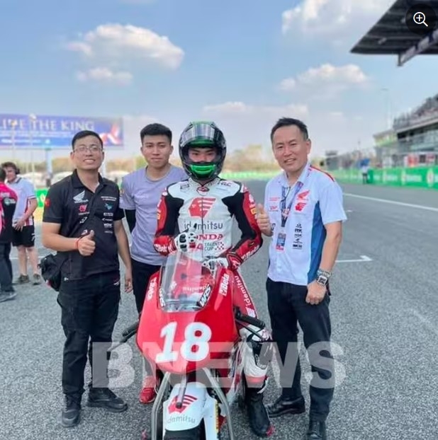 Vietnamese racer Nguyen Huu Tri gets off to a good start at the Asian Talent Cup 2025 in Thailand (Photo: Bnews)