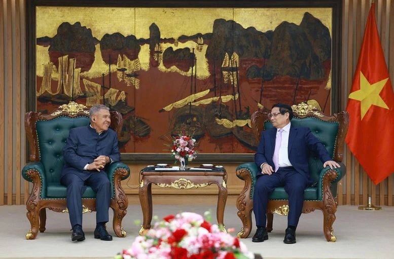 Thủ tướng Chính phủ Phạm Minh Chính khẳng định, Việt Nam coi trọng mối quan hệ truyền thống hữu nghị, Đối tác chiến lược toàn diện Việt Nam – Liên bang Nga (Ảnh VGP/Nhật Bắc)