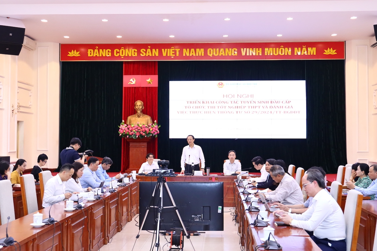 Hội nghị trực tuyến của Bộ Giáo dục và Đào tạo với các Sở Giáo dục và Đào tạo về công tác tuyển sinh đầu cấp, tổ chức thi tốt nghiệp THPT 2025
