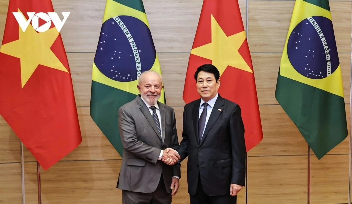 Chủ tịch nước Lương Cường và Tổng thống Cộng hòa Liên bang Brazil Luiz Inacio Lula da Silva.