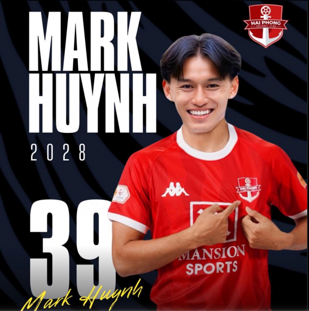 Mark Huynh được Hải Phòng đăng ký suất cầu thủ Việt kiều.