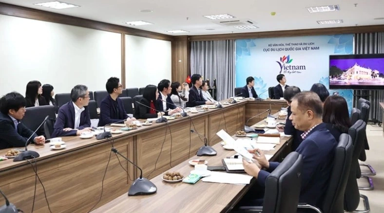At the meeting between the Vietnam National Authority of Tourism and a Japanese delegation from Kagawa Prefecture (Photo: nhandan.vn)