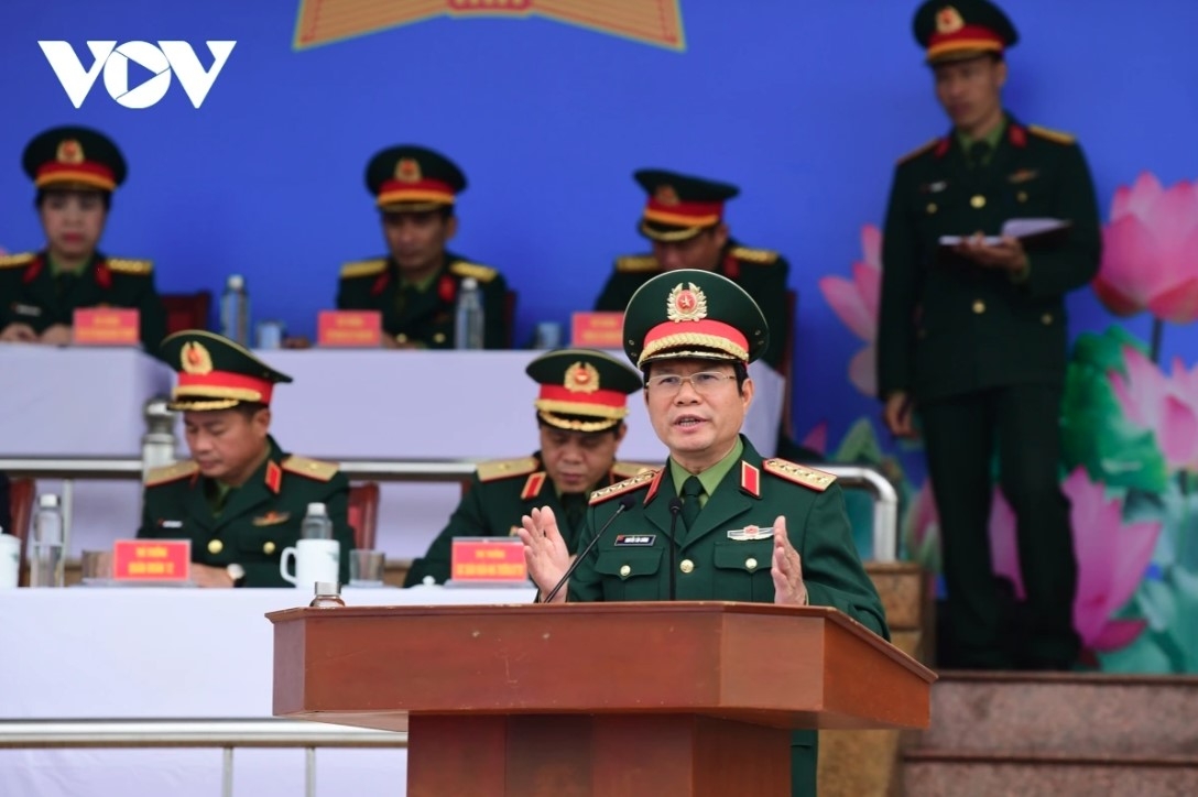 General Nguyen Tan Cuong, Chief of the General Staff of the Vietnam People's Army, speaks at the event