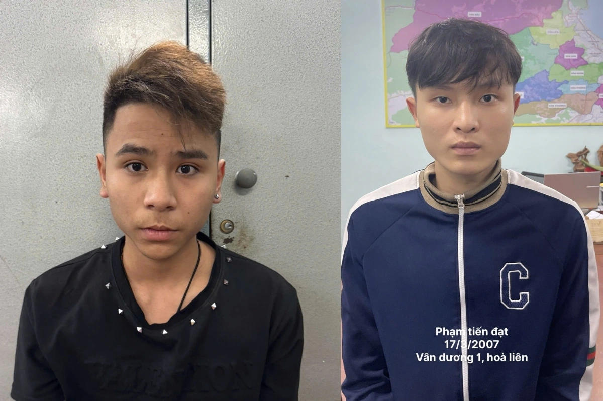 Ngô Hữu Mạnh (trái) và Phạm Tiến Đạt bị bắt giữ