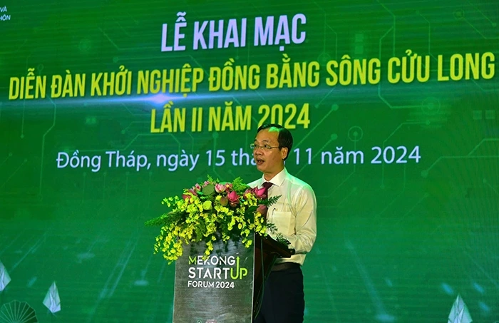 Ông Trần Trí Quang phát biểu tại một diễn đàn ở Đồng Tháp.