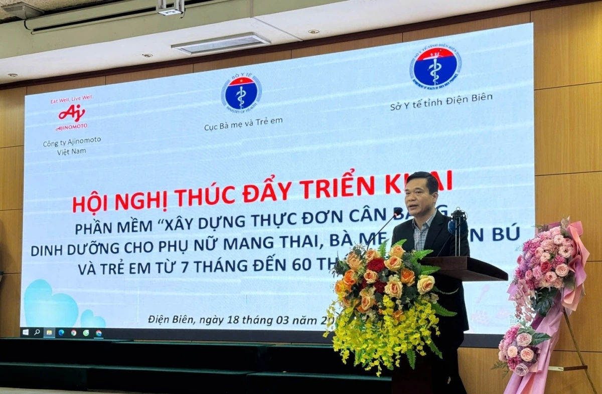 Ông Trần Đăng Khoa – Phó Cục trưởng Cục bà mẹ và trẻ em phát biểu tại hội nghị