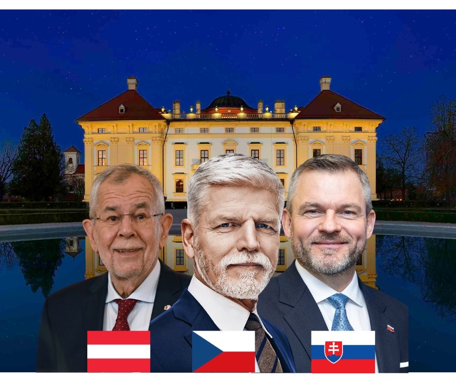 Tổng thống Áo Alexander Van der Bellen,Tổng thống Séc Petr Pavel và Tổng thống Slovakia Peter Pellegrini. (Ảnh: Novinky.cz)