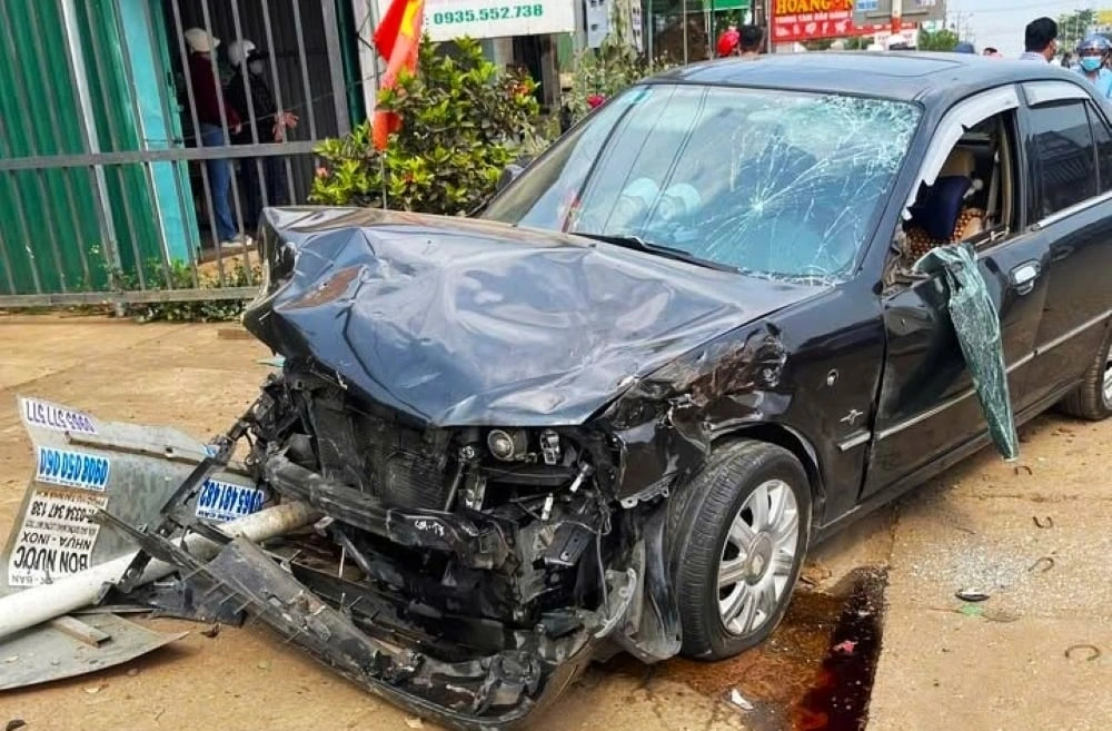 Hiện trường vụ tai nạn. (Ảnh: Công an cung cấp)