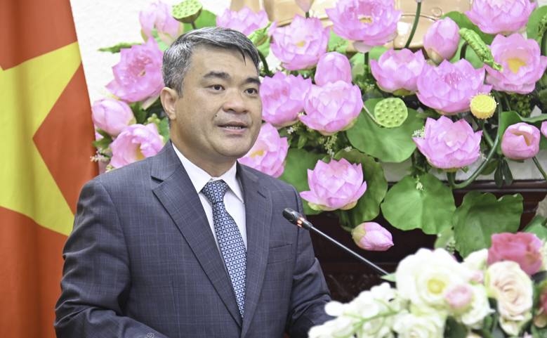 Thứ trưởng Nguyễn Thanh Tú phát biểu nhận nhiệm vụ. Ảnh: Bộ Tư pháp