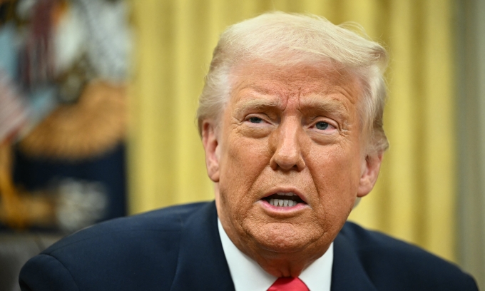 Tổng thống Mỹ Donald Trump phát biểu tại Nhà Trắng hôm 6/3. Ảnh: AFP
