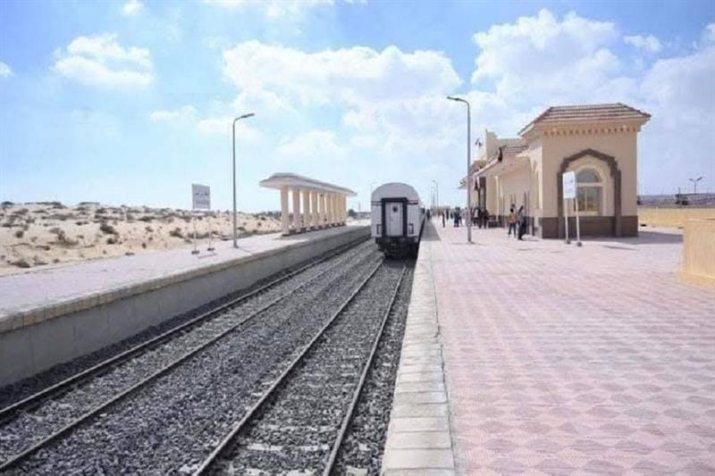 Tuyến đường sắt Qantara East - Bir al-Abd tại Ismailia, Ai Cập. (Ảnh: Al-Ahram)