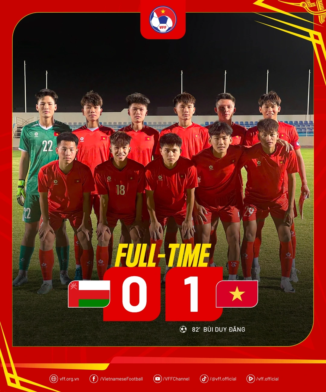 U17 Việt Nam thắng U17 Oman.