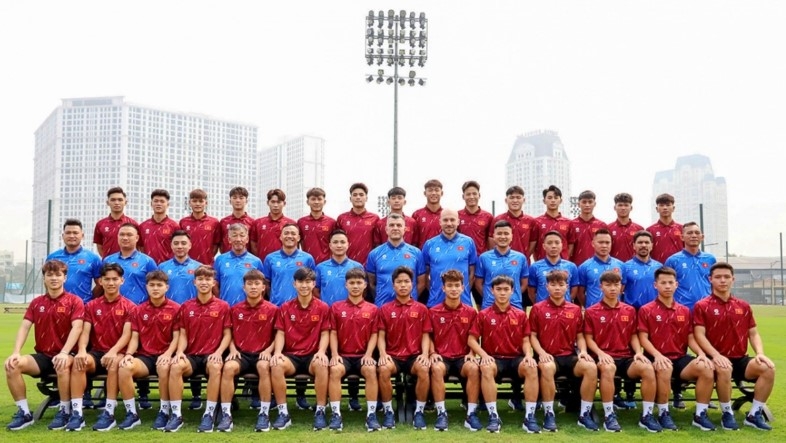 The Vietnam national U17 football team travel to Oman on March 22 ahead of AFC U17 Asian Cup Finals. (Photo courtesy of Vietnam Football Federation)