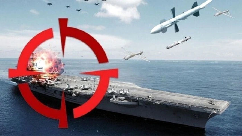 Tàu sân bay USS Harry S. Truman của Mỹ bị tấn công bằng tên lửa và thiết bị bay không người lái bởi lực lượng Houthi ở Yemen - Ảnh: IRNA/TTXVN