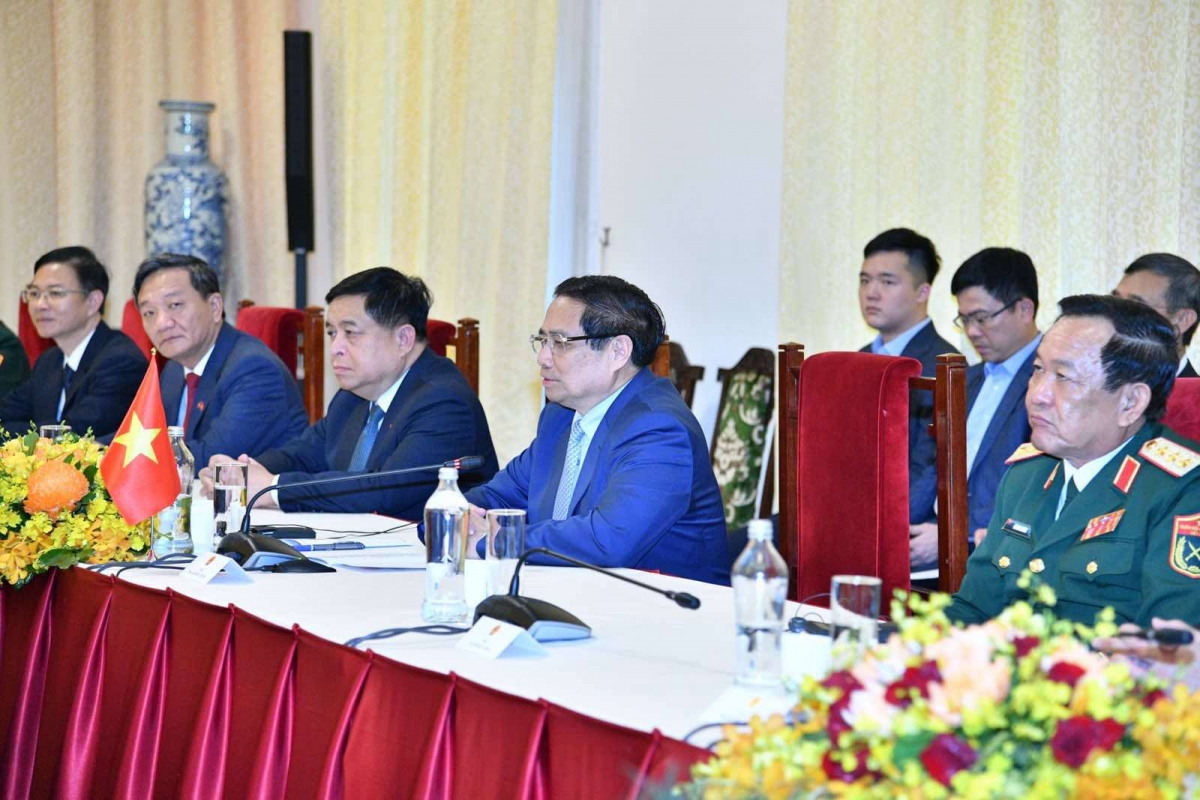 Thủ tướng Phạm Minh Chính tiếp Tổng Bí thư Lào Thongloun Sisoulith.
