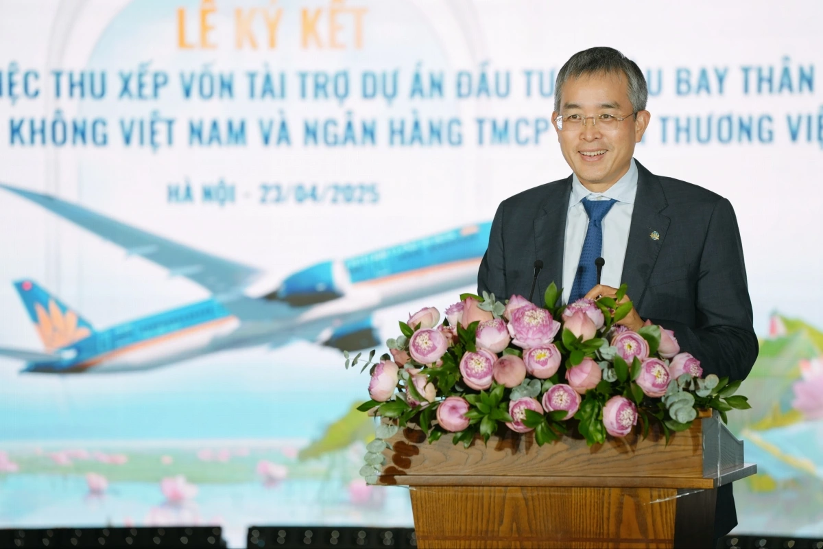 Ông Đặng Ngọc Hoà - Chủ tịch HĐQT Vietnam Airlines phát biểu tại sự kiện.