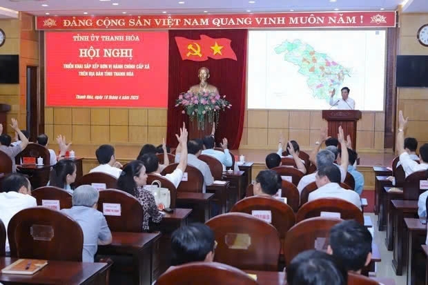 Ban Chấp hành Đảng bộ tỉnh Thanh Hóa biểu quyết thông qua nghị quyết về sắp xếp đơn vị hành chính cấp xã từ 547 xã giảm xuống còn 166.