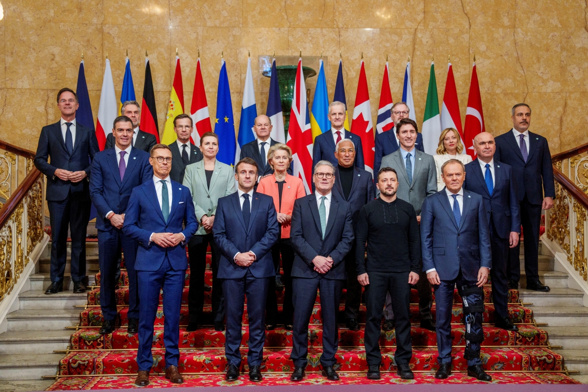 Các nhà lãnh đạo châu Âu nhóm họp tại London hồi tháng 3/2025. Ảnh: Reuters