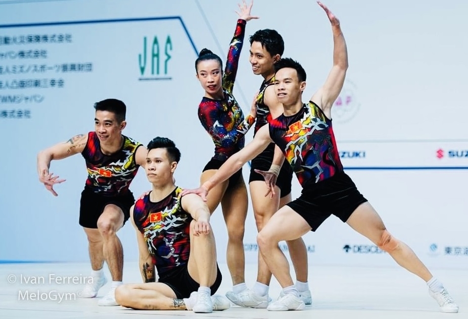 Vietnam's team won the gold at the FIG World Cup in 2024 (Photo courtesy of FIG)