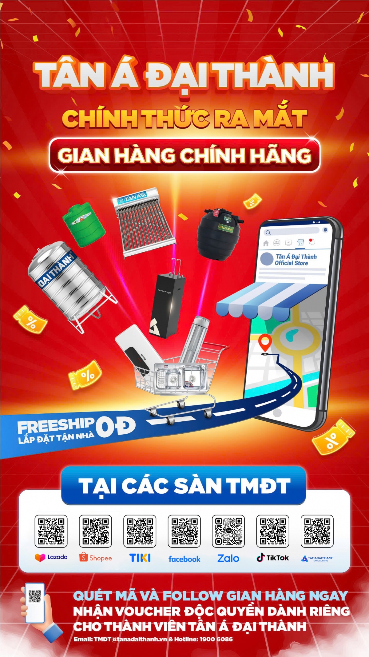 Tân Á Đại Thành ra mắt gian hàng chính hãng tại các sàn TMĐT