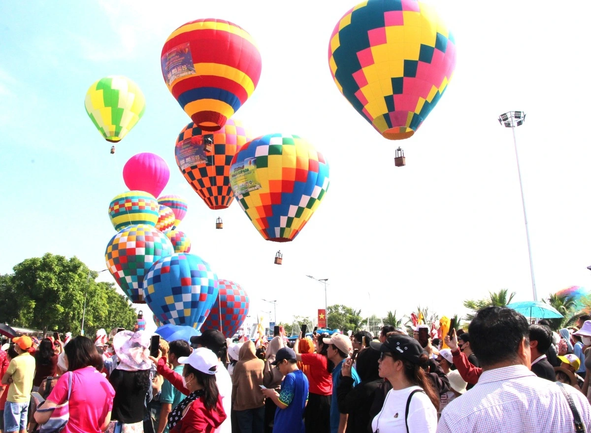 Dozens of hot air balloons are featured at the event