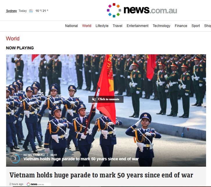 Tin tức về lễ kỷ niệm 30/4 trên báo news.com.au