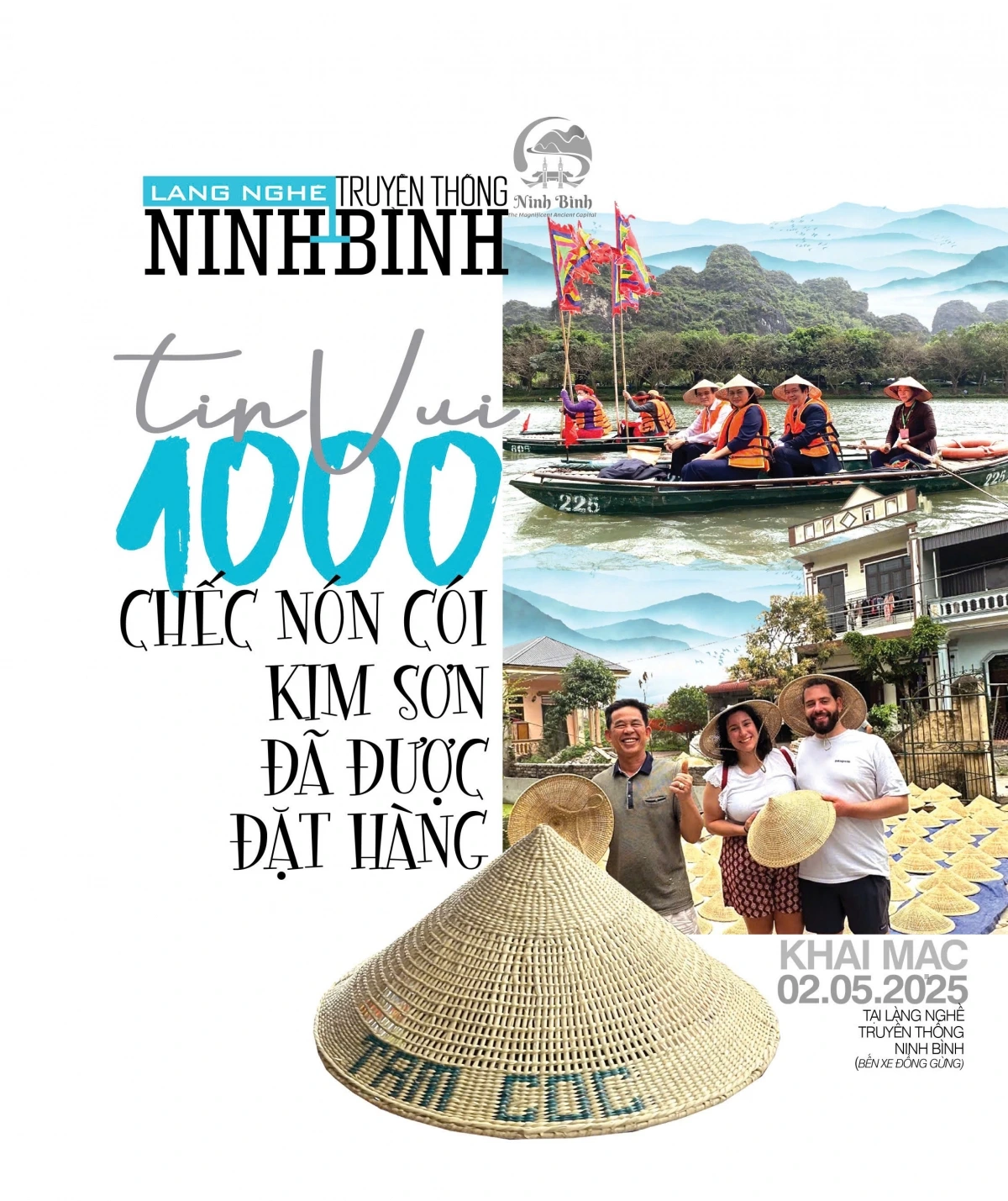 Không gian trưng bày “Làng nghề truyền thống Ninh Bình” khai mạc sáng ngày 2/5/2025 tại Bến xe Đồng Gừng, Khu du lịch Tam Cốc – Bích Động, Ninh Bình.