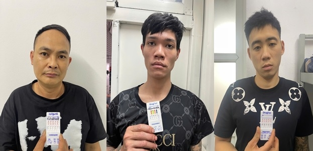 Các đối tượng bị tạm giữ hình sự với tội danh tổ chức sử dụng và mua bán ma tuý