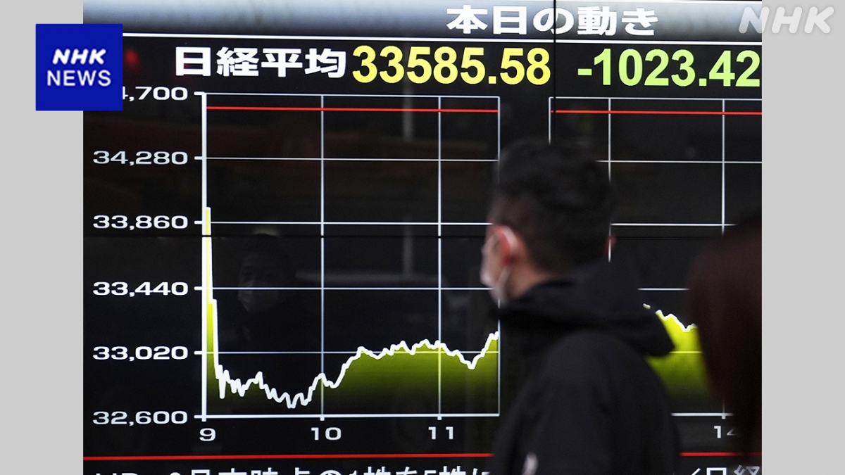 Chỉ số Nikkei loạn động chưa từng có (ảnh NHK)