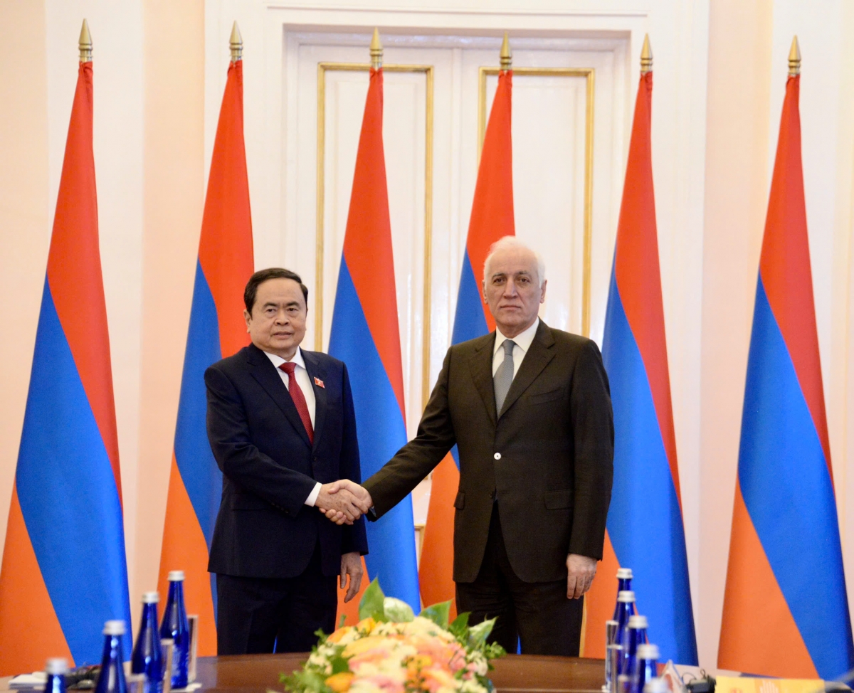 Chủ tịch Quốc hội Trần Thanh Mẫn hội kiến Tổng thống Armenia Vahagn Khachaturyan