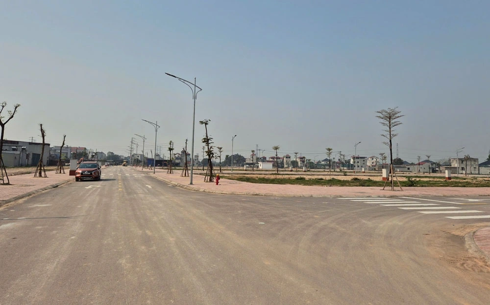 Khu vực đất được đưa ra đấu giá tại thị trấn Bắc Lý (Hiệp Hòa)