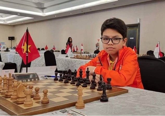 Dau Khuong Duy wins gold medal in U14 blitz category (Photo: nld.com.vn)