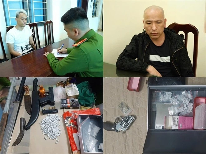 Các đối tượng và tang vật thu giữ