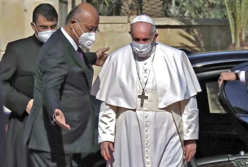 Giáo hoàng Francis thăm Iraq tháng 3/2021, trở thành vị giáo hoàng đầu tiên đặt chân tới đất nước này. Ảnh: Getty