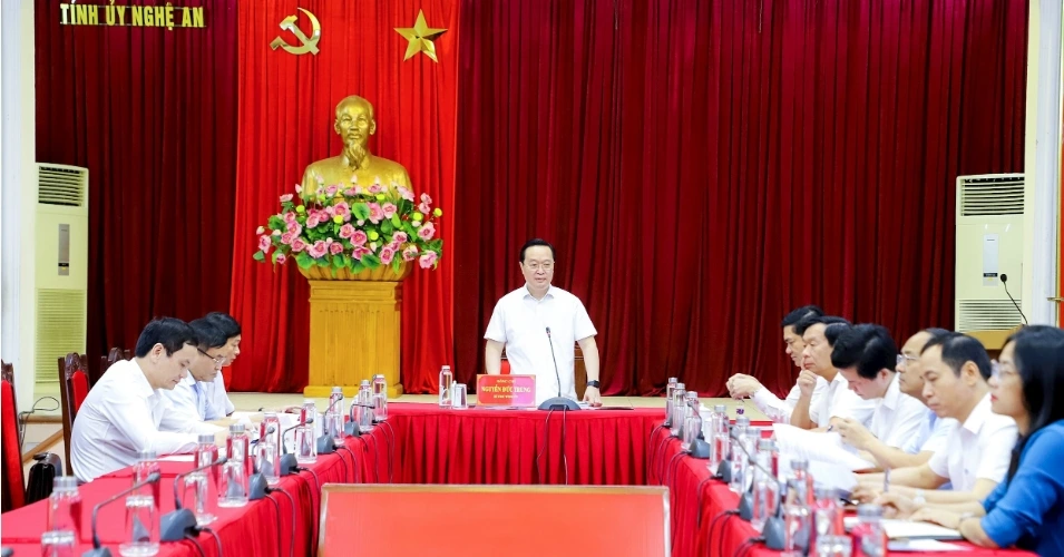 Hội nghị Thường trực Ban Chỉ đạo về thực hiện sắp xếp, tổ chức lại ĐVHC cấp xã.. Nghệ An.