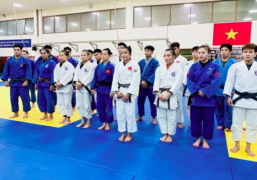 Vietnamese judo fighters will compete in the 2025 Asian Judo Championships in Thailand. (Photo: sggp.org.vn) 
