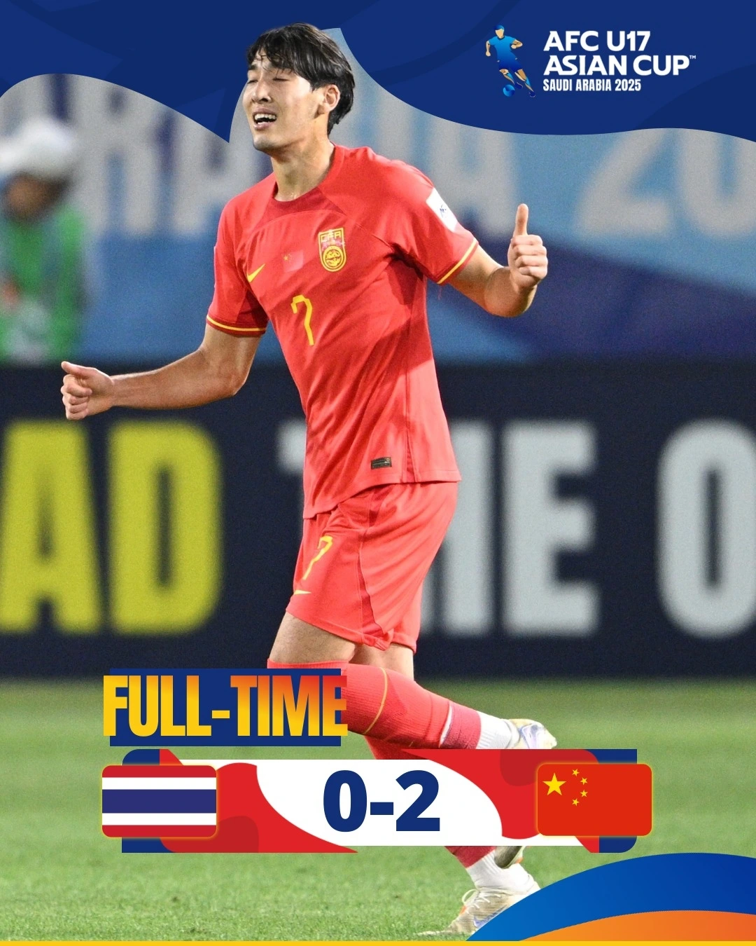 U17 Trung Quốc đánh bại U17 Thái Lan.