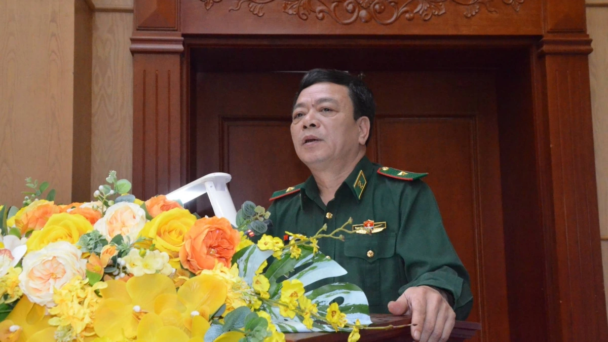 Thiếu tướng Nguyễn Văn Thiện, Phó Tư lệnh BĐBP phát biểu tại buổi trao thưởng