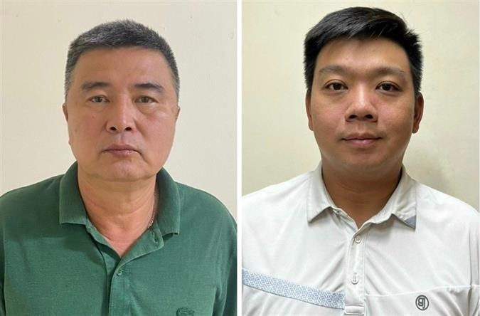 Bị cáo Nguyễn Lộc An (trái) và Trần Trác Việt Đức.