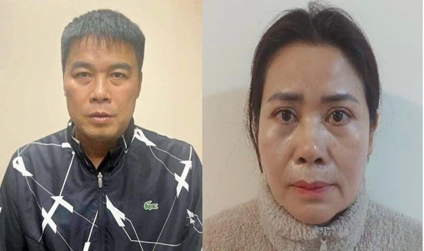 Nguyễn Văn Hậu và Đinh Thị Thu Hương. (Ảnh: Bộ Công an)
