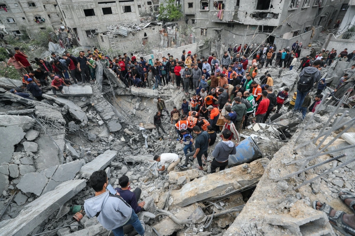 Một khu vực phía Bắc Dải Gaza chịu không kích của Israel hôm 13/4. Nguồn: Reuters